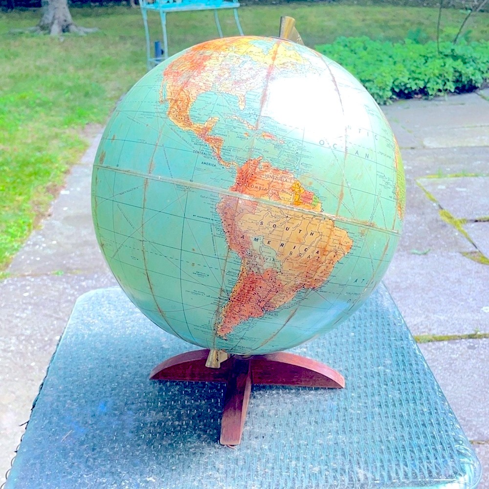 Terrestrial Globe Weber Costello Legend 12” Cranus Universal MCM Used Condition